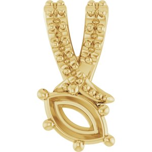18K Yellow Gold 5x3 mm Marquise Pendant Mounting – image 2