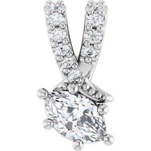 14K X1 White Gold 5x3 mm Marquise Pendant Mounting