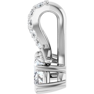 14K White Gold 5x3 mm Marquise Pendant Mounting – image 5