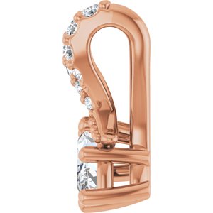 14K Rose Gold 5x3 mm Marquise Pendant Mounting – image 5