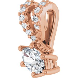 18K Rose Gold 5x3 mm Marquise Pendant Mounting – image 3