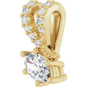 10K Yellow Gold 5x3 mm Marquise Pendant Mounting – image 3