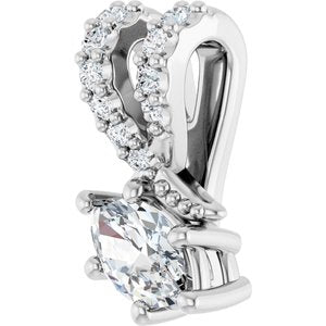 18K White Gold 5x3 mm Marquise Pendant Mounting – image 3
