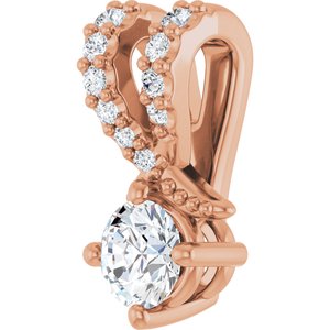 14K Rose Gold 3.5 mm Round Pendant Mounting – image 3