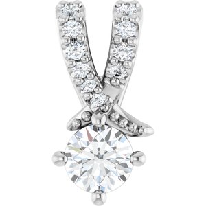 10K White Gold 3.5 mm Round Pendant Mounting