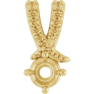 18K Yellow Gold 3.5 mm Round Pendant Mounting – image 2