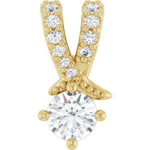 18K Yellow Gold 3.5 mm Round Pendant Mounting