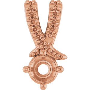 14K Rose Gold 3.5 mm Round Pendant Mounting – image 2