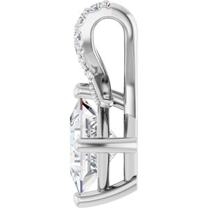 10K White Gold 5.5x5.5 mm Square Pendant Mounting – image 5