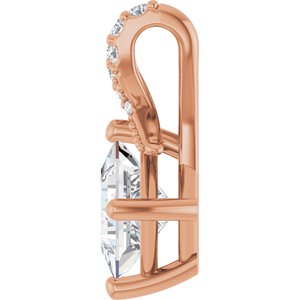 10K Rose Gold 5.5x5.5 mm Square Pendant Mounting – image 5