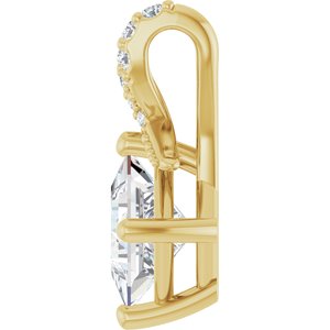 14K Yellow Gold 5.5x5.5 mm Square Pendant Mounting – image 5