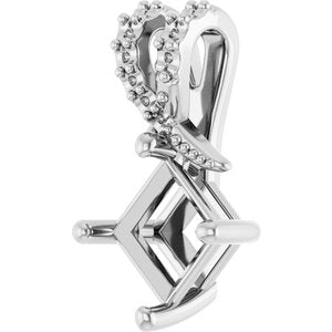 10K White Gold 5.5x5.5 mm Square Pendant Mounting – image 4
