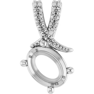 Sterling Silver 8x6 mm Oval Pendant Mounting – image 2