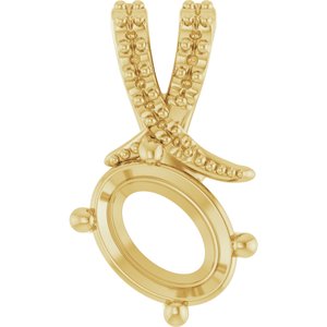 14K Yellow Gold 8x6 mm Oval Pendant Mounting – image 2