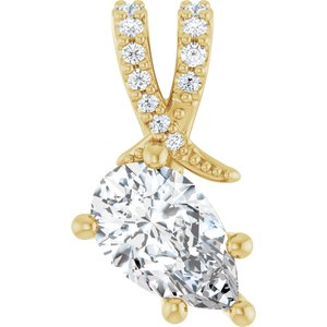 10K Yellow Gold 9x5.5 mm Pear Pendant Mounting