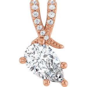 14K Rose Gold 9x5.5 mm Pear Pendant Mounting