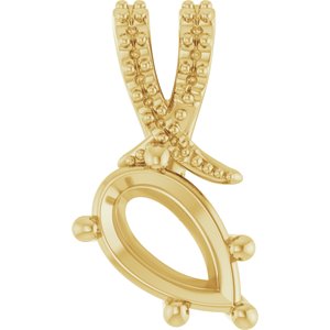 10K Yellow Gold 9x5.5 mm Pear Pendant Mounting – image 2