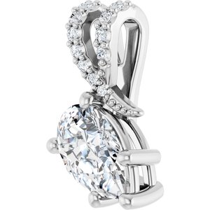 10K White Gold 9x5.5 mm Pear Pendant Mounting – image 3