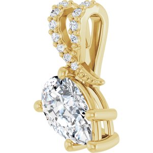 18K Yellow Gold 9x5.5 mm Pear Pendant Mounting – image 3