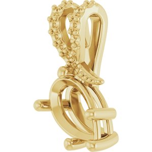 10K Yellow Gold 9x5.5 mm Pear Pendant Mounting – image 4