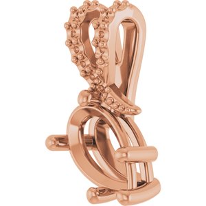 18K Rose Gold 9x5.5 mm Pear Pendant Mounting – image 4
