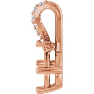 14K Rose Gold 8x6 mm Oval .07 CTW Lab-Grown Diamond Semi-Set Pendant – image 6
