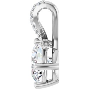 14K White Gold 8x6 mm Oval .07 CTW Lab-Grown Diamond Semi-Set Pendant – image 5