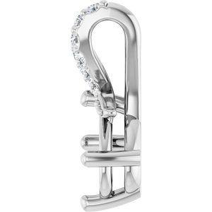 Platinum 8x6 mm Oval .06 CTW Natural Diamond Semi-Set Pendant – image 6