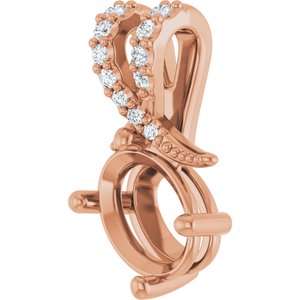 14K Rose Gold 8x6 mm Oval .07 CTW Lab-Grown Diamond Semi-Set Pendant – image 4