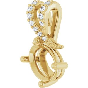 14K Yellow Gold 8x6 mm Oval .06 CTW Natural Diamond Semi-Set Pendant – image 4