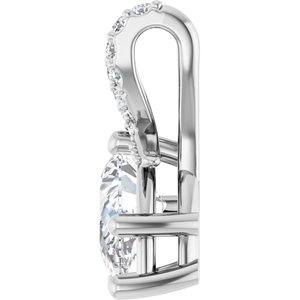 14K White Gold 9x5.5 mm Pear Pendant Mounting – image 5