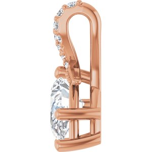 14K Rose Gold 9x5.5 mm Pear Pendant Mounting – image 5