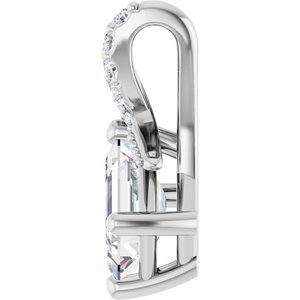 10K White Gold 6.5x4.5 mm Emerald Pendant Mounting – image 5