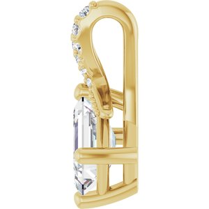 18K Yellow Gold 6.5x4.5 mm Emerald Pendant Mounting – image 5