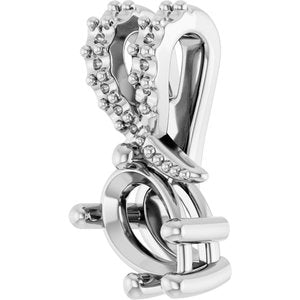 18K White Gold 6x4 mm Pear Pendant Mounting – image 4