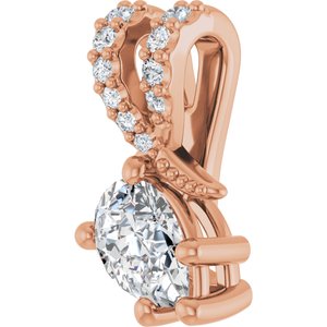 14K Rose Gold 6x4 mm Pear Pendant Mounting – image 3