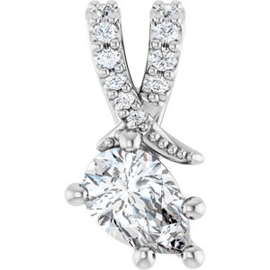 18K White Gold 6x4 mm Pear Pendant Mounting