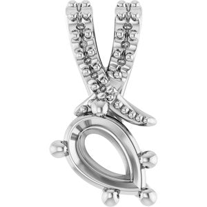 Sterling Silver 6x4 mm Pear Pendant Mounting – image 2