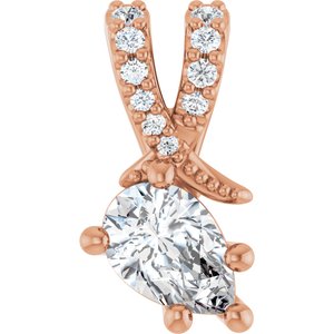 10K Rose Gold 6x4 mm Pear Pendant Mounting