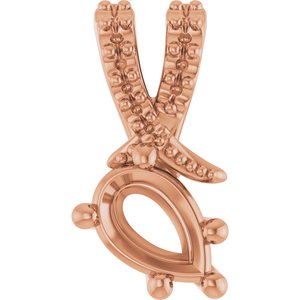 14K Rose Gold 6x4 mm Pear Pendant Mounting – image 2