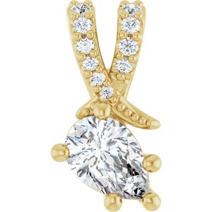 14K Yellow Gold 6x4 mm Pear Pendant Mounting