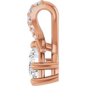 14K Rose Gold 6x4 mm Pear Pendant Mounting – image 5