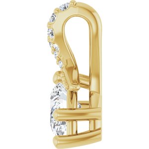 14K Yellow Gold 6x4 mm Pear Pendant Mounting – image 5