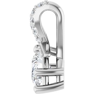 14K X1 White Gold 6x4 mm Pear Pendant Mounting – image 5