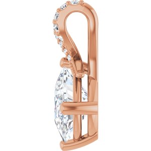 10K Rose Gold 10x8 mm Elongated Cushion Pendant Mounting – image 5