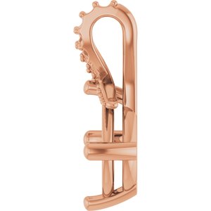 14K Rose Gold 10x8 mm Elongated Cushion Pendant Mounting – image 6