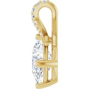 18K Yellow Gold 10x8 mm Elongated Cushion Pendant Mounting – image 5