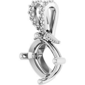 Platinum 10x8 mm Elongated Cushion Pendant Mounting – image 4