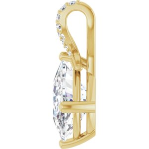 18K Yellow Gold 14x10 mm Elongated Cushion Pendant Mounting – image 5