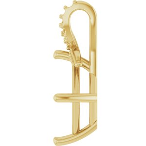 10K Yellow Gold 9x9 mm Square Pendant Mounting – image 6